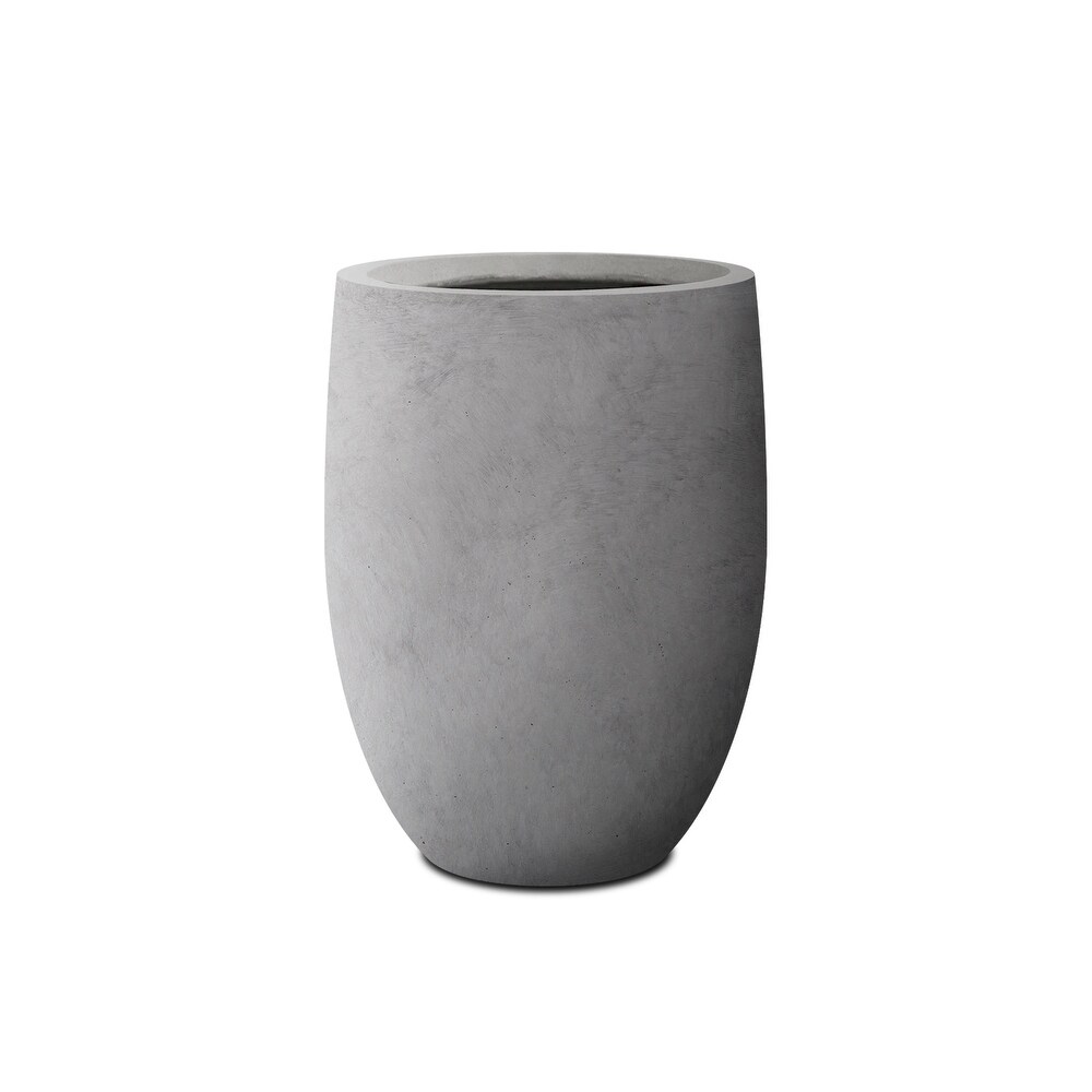 Kante Lightweight Concrete Outdoor Round Tall Planter  21.7 Inch Tall