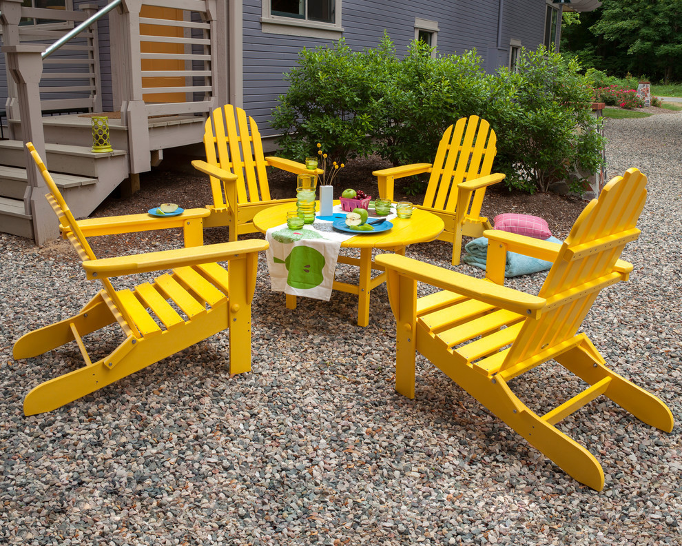 Polywood Classic Folding Adirondack 5 Piece Conversation Group   Contemporary   Outdoor Lounge Sets   by POLYWOOD  Houzz