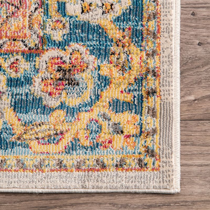 nuLOOM Shirlee Vintage Medallion Framed Floral Rug