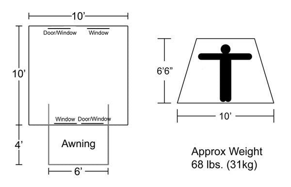 Kodiak Flexbow 6010 Canvas 6 Person Tent 10x10 Deluxe