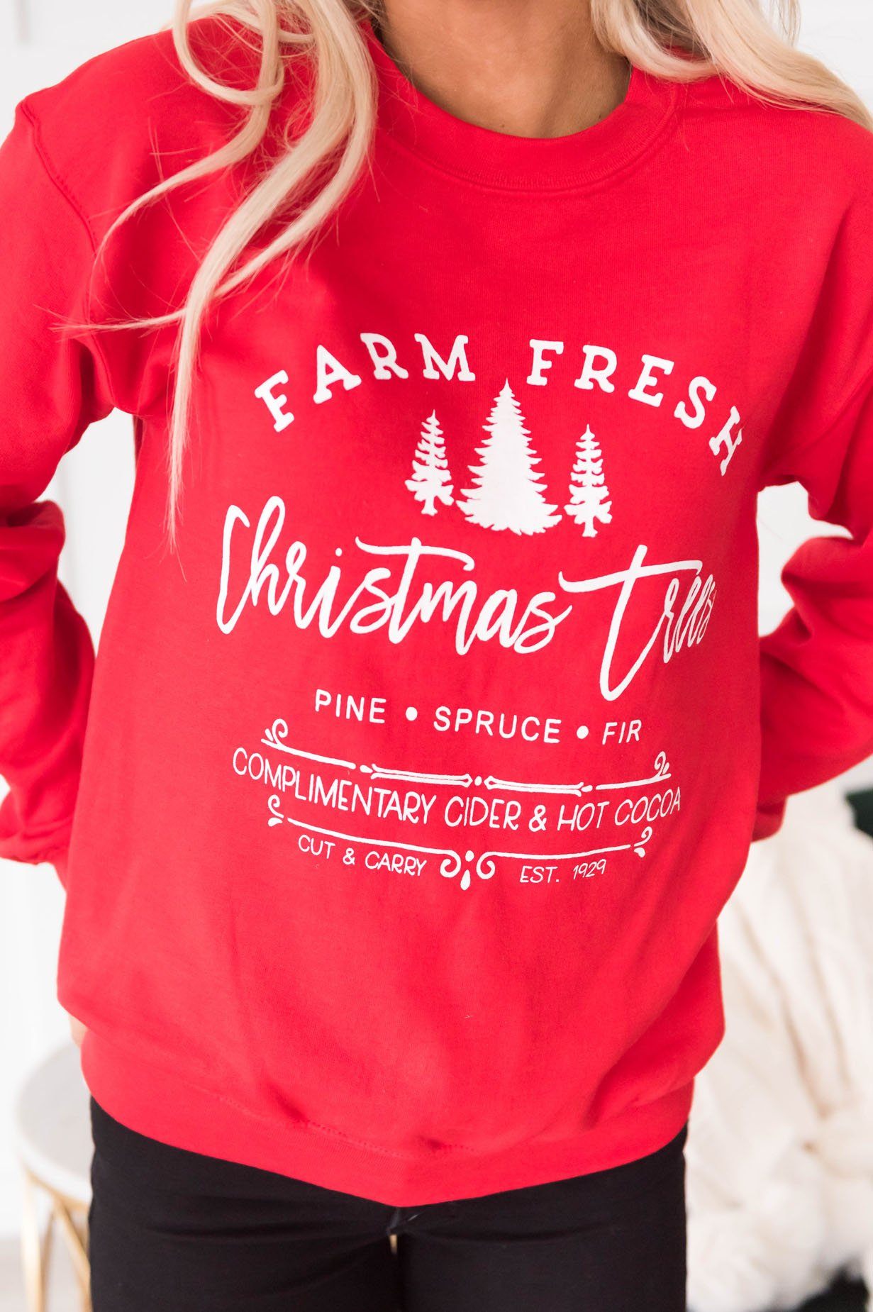 Farm Fresh Trees Modest Sweatshirt