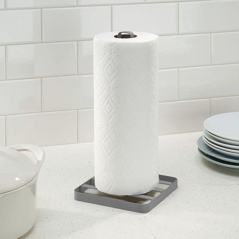 mDesign Modern Metal Portable Paper Towel Holder Stand/Dispenser