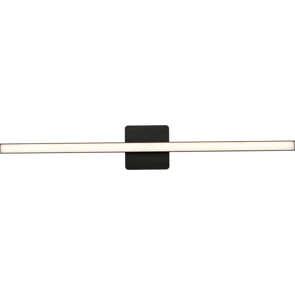 Progress Lighting Phase 4 Collection 32 in. Matte Black Large Modern Integrated 3CCT Integrated 1-Light LED Linear Vanity Light P300405-31M-CS