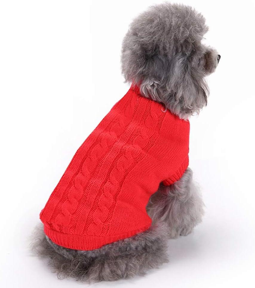 Dog Sweater， Warm Pet Sweaters Dogs Large Dogs， Cute Knitted Classic Cat Sweater Dog Clothes Coat For Girls Boys Dog Puppy Cat(small，red)