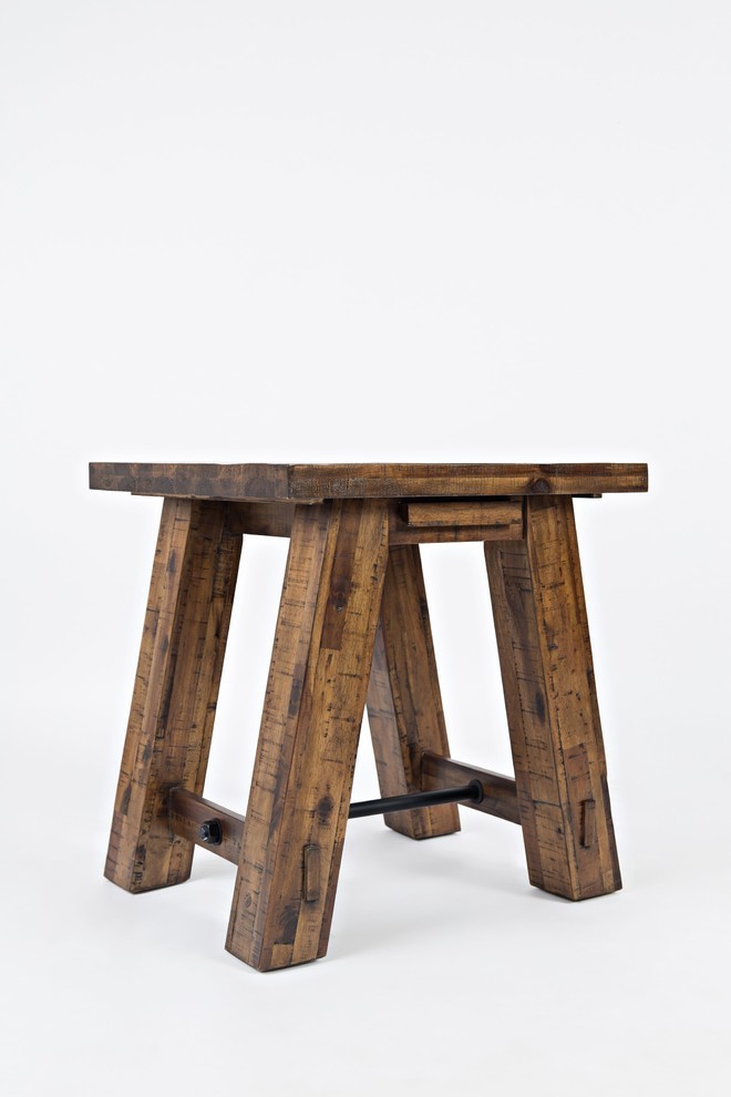 Cannon Vallen Trestle End Table   Rustic   Side Tables And End Tables   by HedgeApple  Houzz