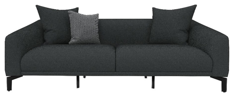 Enza Home Maison 3 Seater Multi layer Fabric  ampMetal Sofa in Black   Transitional   Sofas   by Homesquare  Houzz