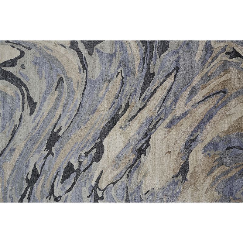 Weave and Wander Orwell Blue Marble Area Rug