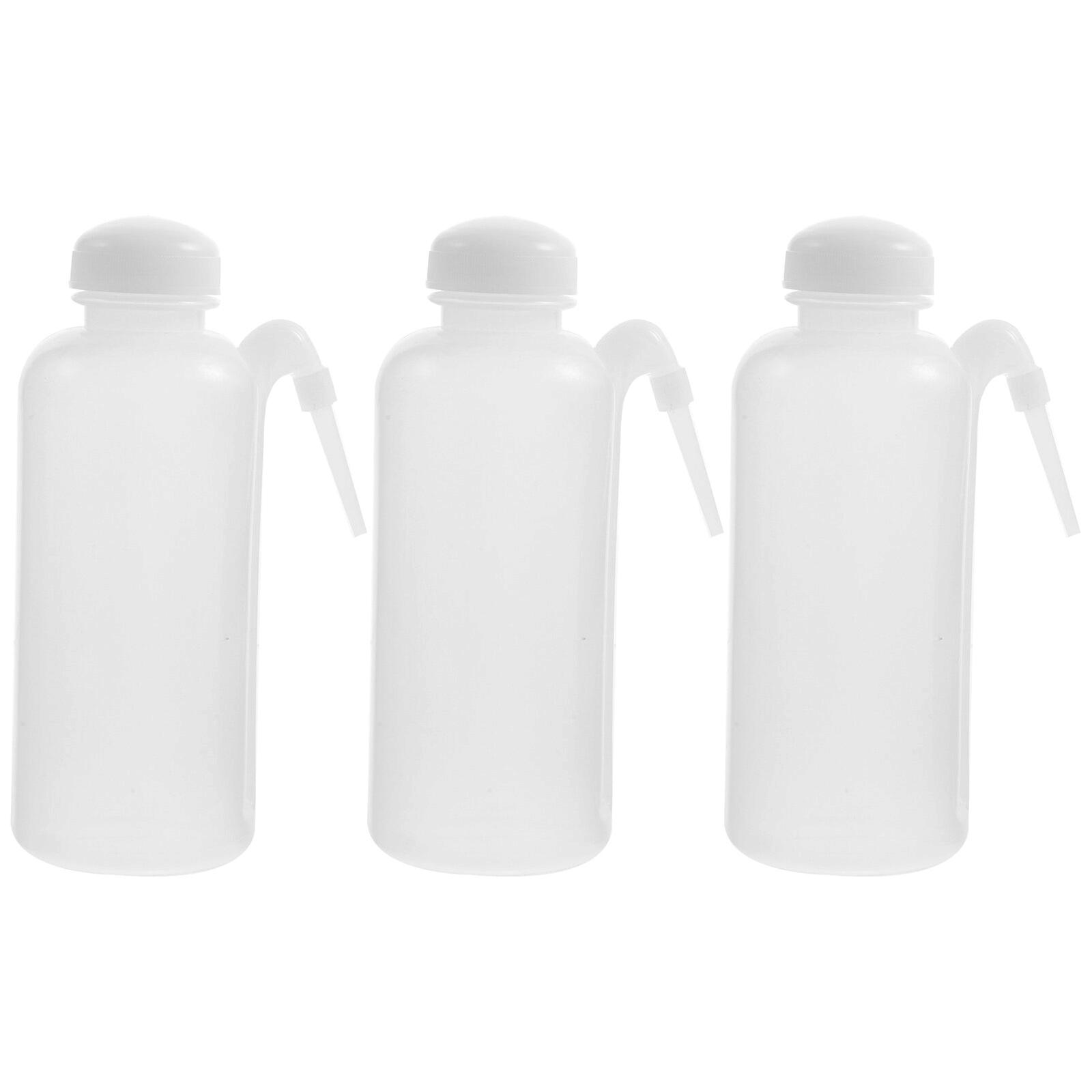 3pcs Empty Washing Bottles Refillable Water Squirt Bottles Drip Washing Bottles Plastic Bottles 500ml