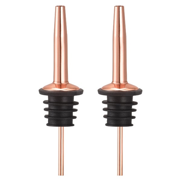 2pcs Stainless Steel Liquor Pourer Wine Bottle Pour Spout Stopper - Rose Gold