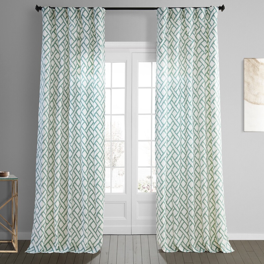 Exclusive Fabrics Garden Path Printed Cotton Curtain (1 Panel)