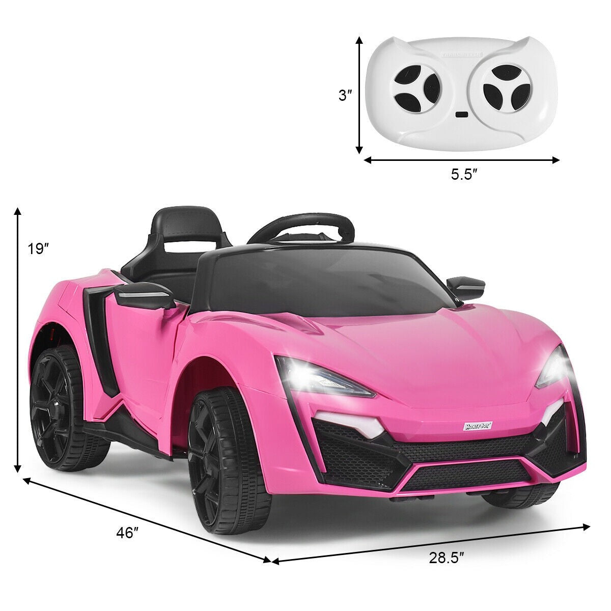 Costzon Ride on Car, 12V Battery Powered Electric Vehicle w/ Manual & 2.4G Remote Control Modes