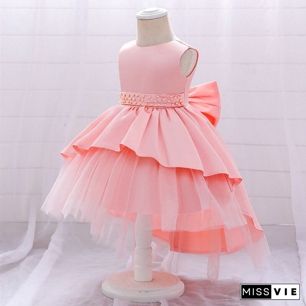 Christmas Baby Girls Dress For Newborn 1st Year Birthday Party Outfits Lace Beads Tutu Christening Gown Infant New Year Costume