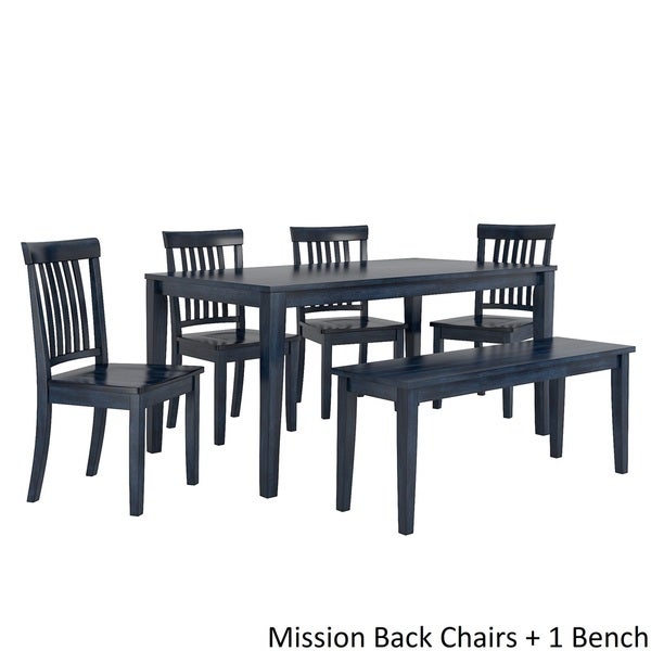 Wilmington II 60-Inch Rectangular Antique Dark Denim Dining Set by iNSPIRE Q Classic