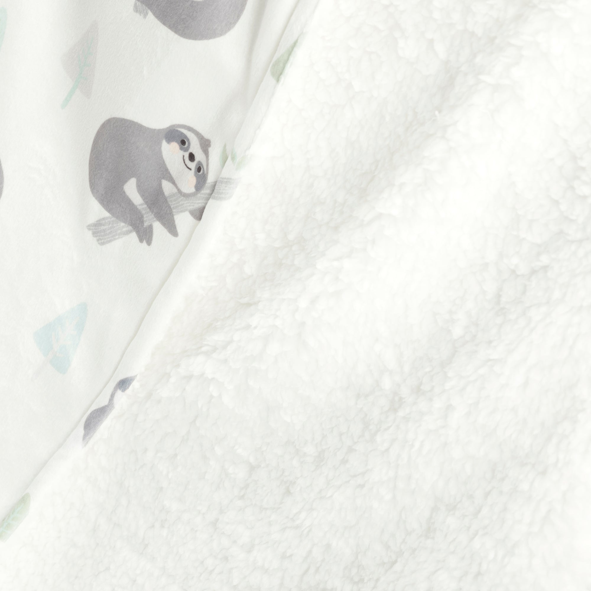 Hygge Sloth Soft Sherpa Baby Blanket