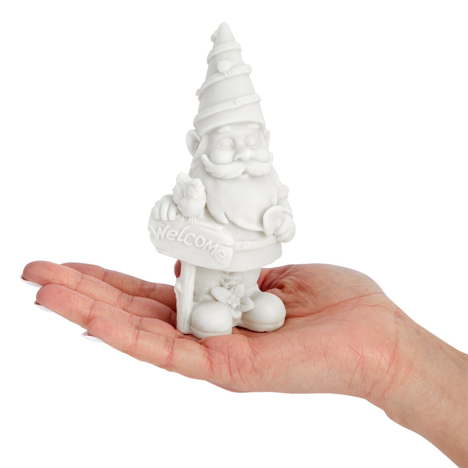 2-Pack Mini Paint Your Own Garden Gnome Statues, Blank Ceramics to Paint, Unpainted DIY Arts and Crafts Ceramic Figurines for Kids and Adults, Funny Lawn Decor, 5 in