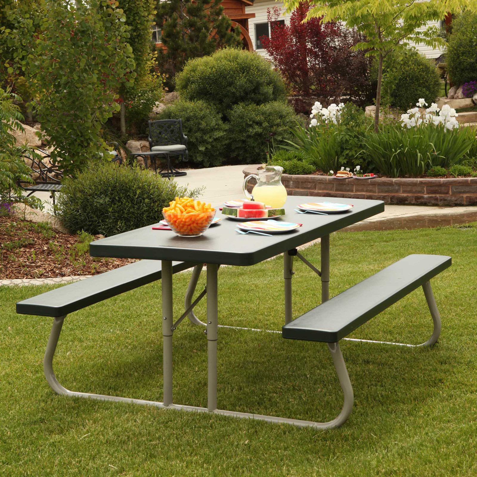 Lifetime 6 Foot Picnic Table， Hunter Green， 22123