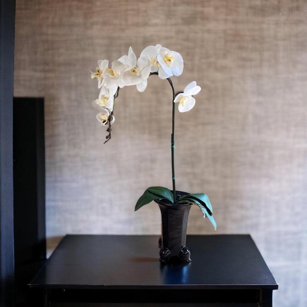 Stunning Artificial Orchids in Legged Pot