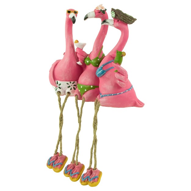 Three Amigos Beach Flamingos Outdoor Garden Statue