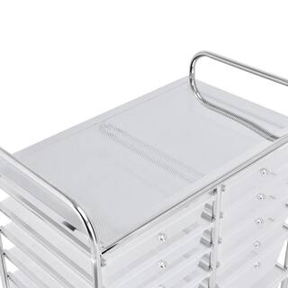 Costway 4-Tier Plastic 4-Wheeled Double Side Rolling Storage Cart in Clear HW56500CL