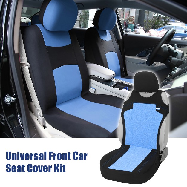 Unique Bargains Universal Cloth Fabric Seat Protector Pad Front Car Seat Cover Kit Blue