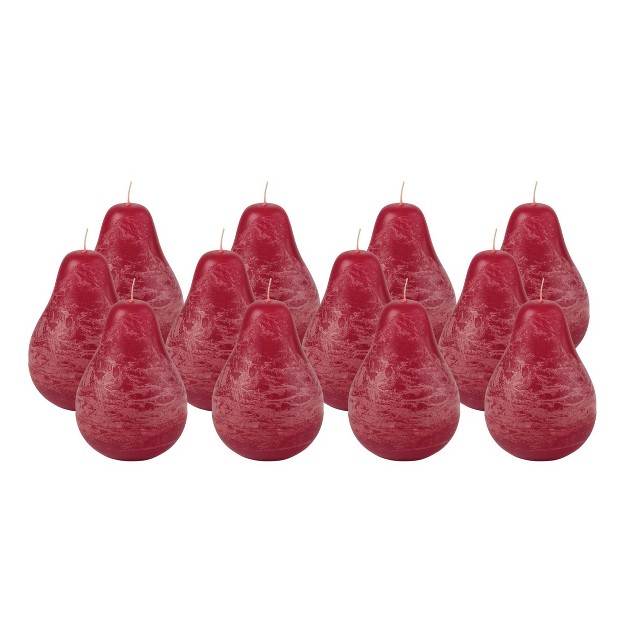 Petite Timber Pears Set Of 12 Red