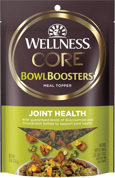 Wellness CORE Bowl Boosters Joint Health Adult Dry Dog Food Topper， 4-oz bag