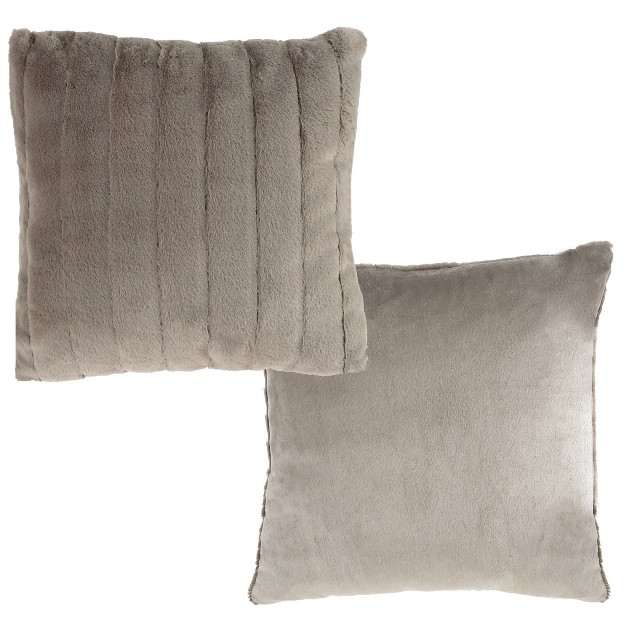 17 Plush Pillows Set Of 2 Gray Channel Striped Square Accent Pillow Inserts And Covers For Bedroom Or Living Room By Lavish Home