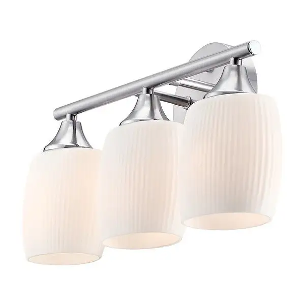 20.4 in. 3-Light Vanity Light with Brush Nickle finish and frosted opal glass