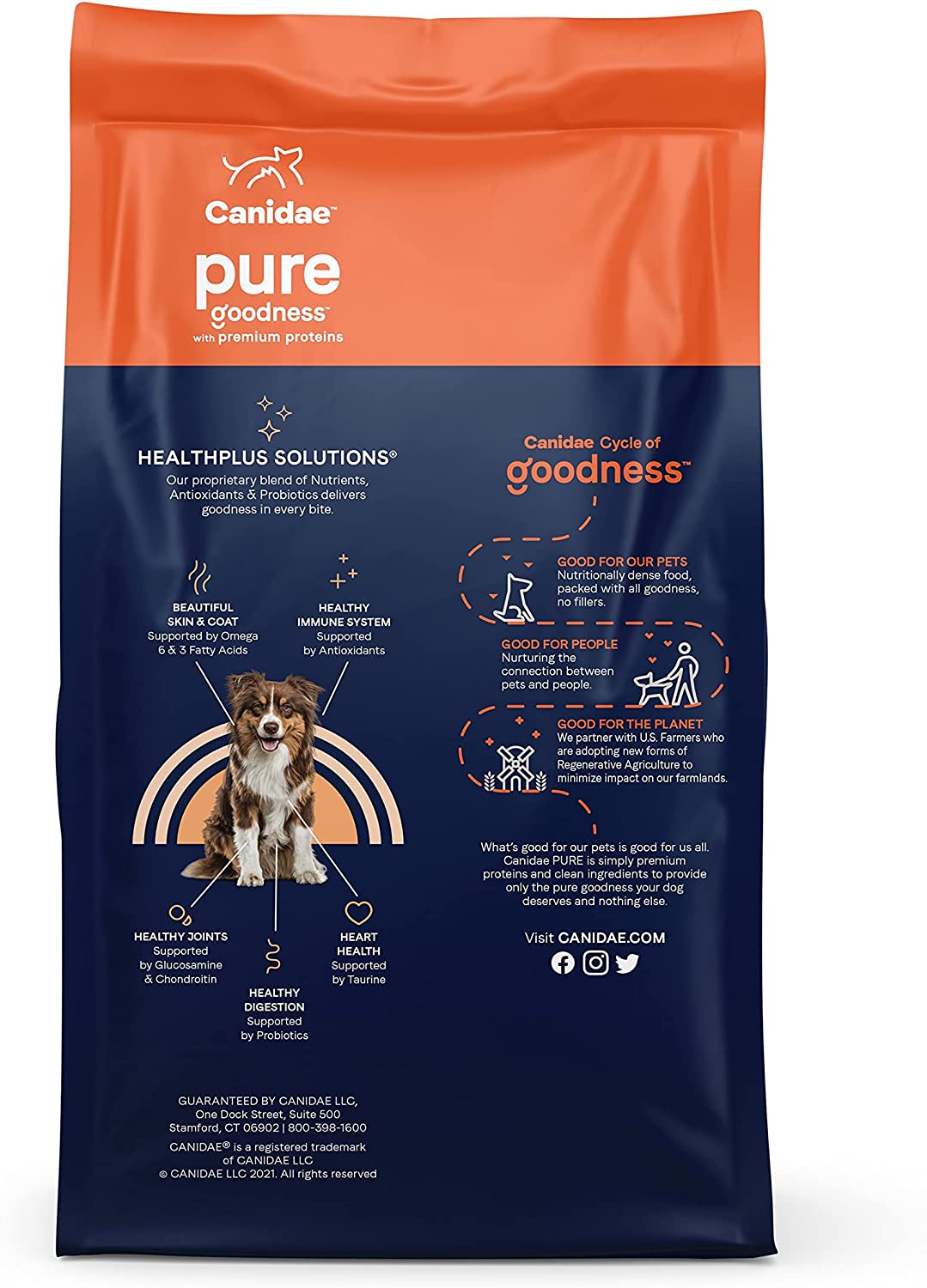 Canidae PURE Limited Ingredient Premium Adult Dry Dog Food， Salmon and Sweet Potato Recipe， 24 Pounds， Grain Free