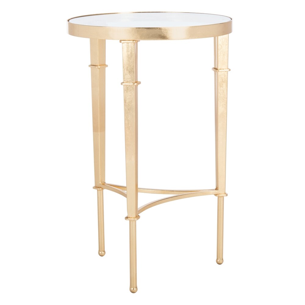 SAFAVIEH Couture Carly Round Gold Leaf Accent Table   16\