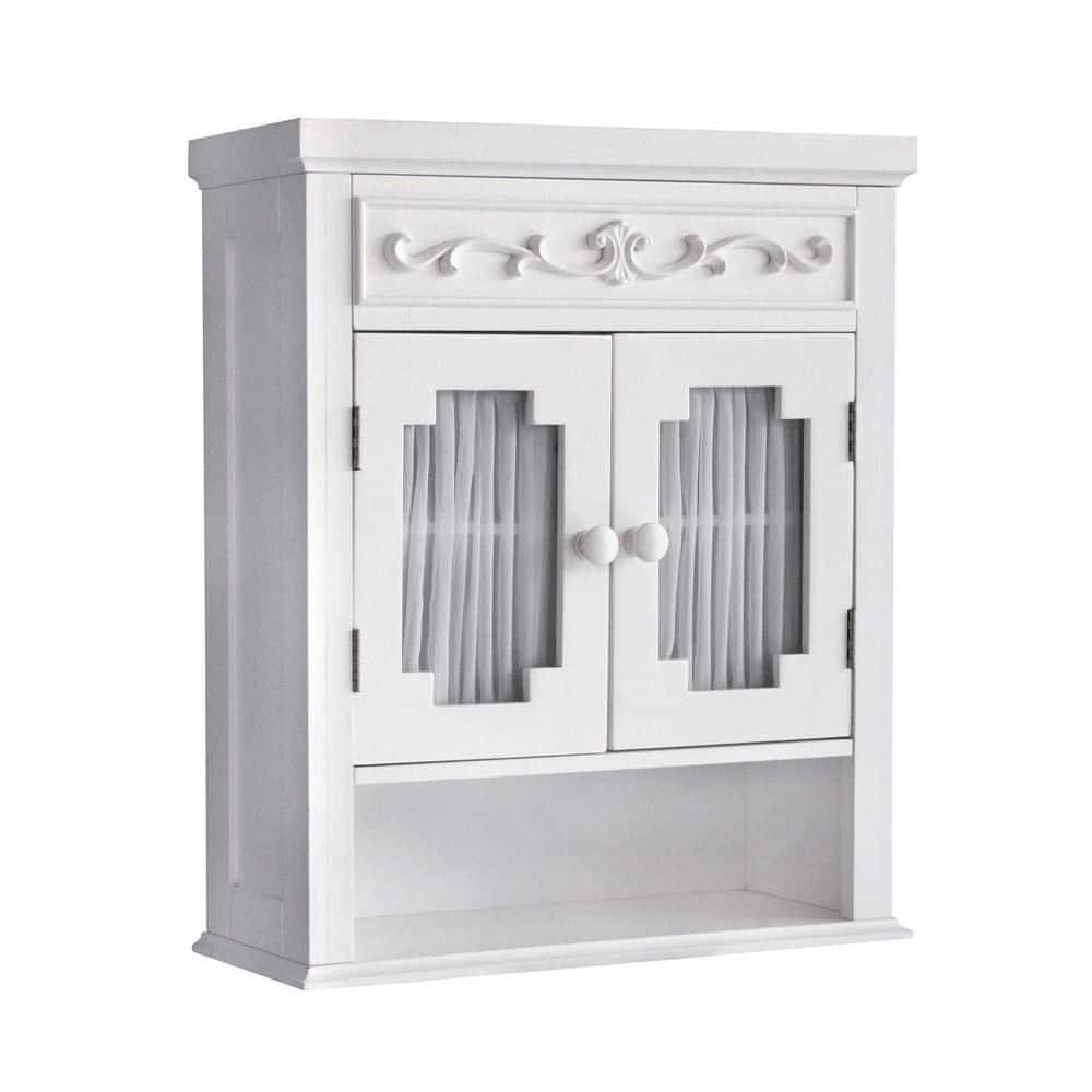 Teamson Home Drapery 21 in W x 24110 in H x 7 in D Bathroom Storage Wall Cabinet in White