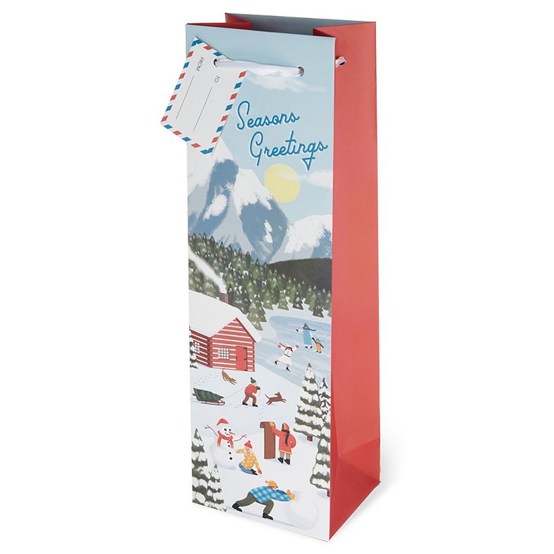 Cakewalk Seasons Greetings Single-bottle Wine Bag - Pack Of 10