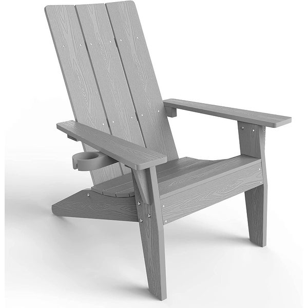 WINSOON All Weather HIPS Outdoor Adirondack Chairs with Cup-Holder Set of 8 - Overstock - 35760916