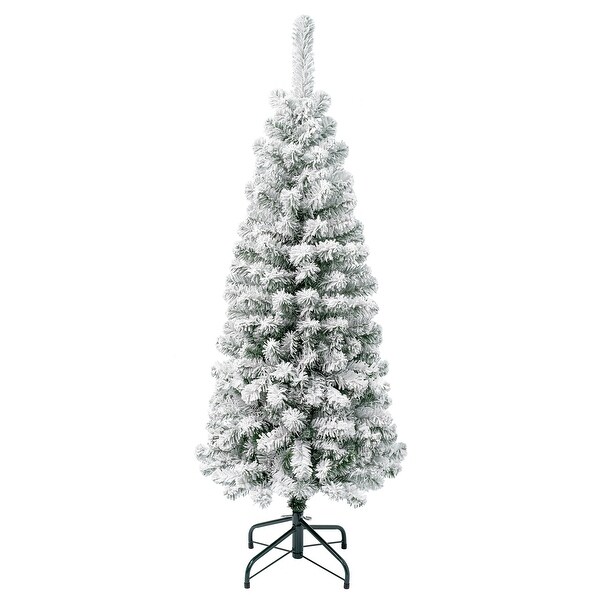 National Tree Company 4.5 ft. Acacia Pencil Slim Flocked Tree