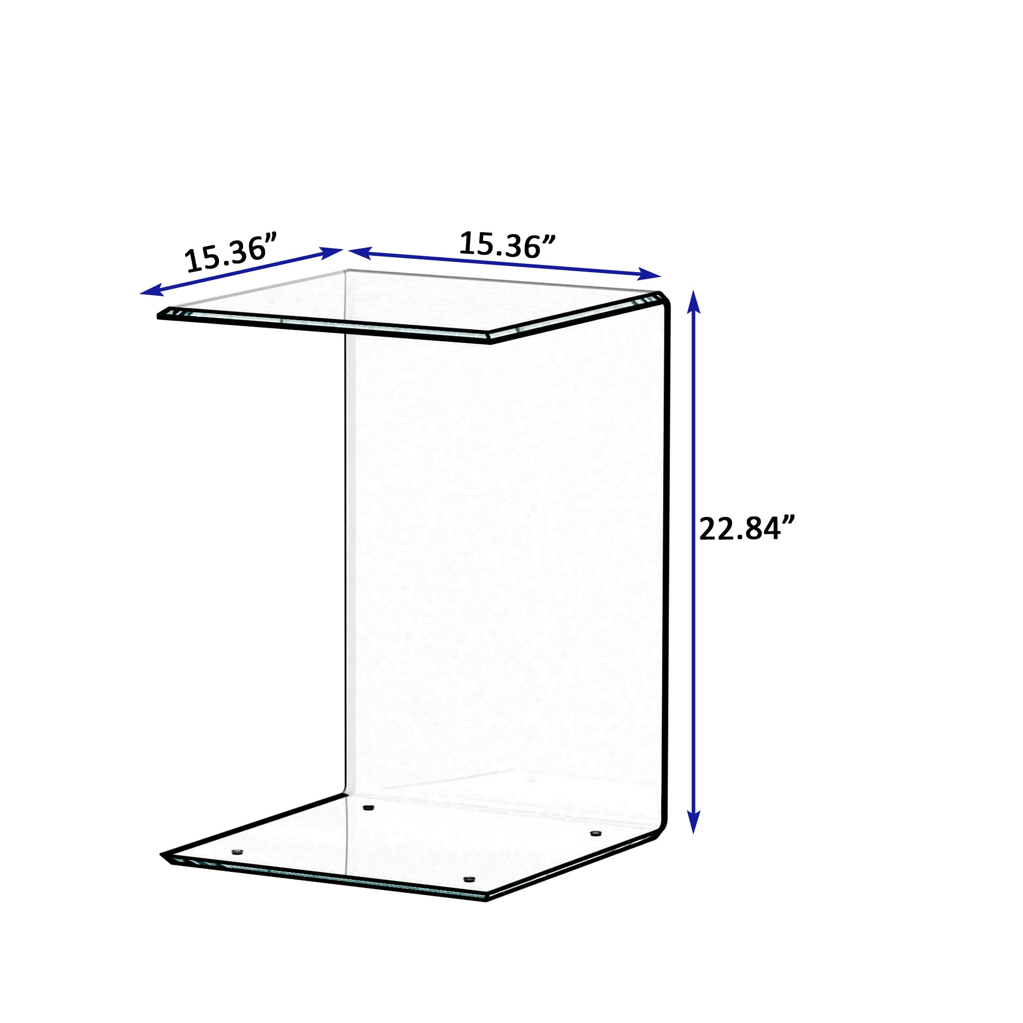 Whole Tempered Glass Coffee Table， Clear End Table Transparent Side Table for Room