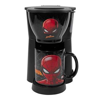 Uncanny Brands Single-Serve Black Marvel Spiderman Coffee Maker with Mug CM-MVC-SM1