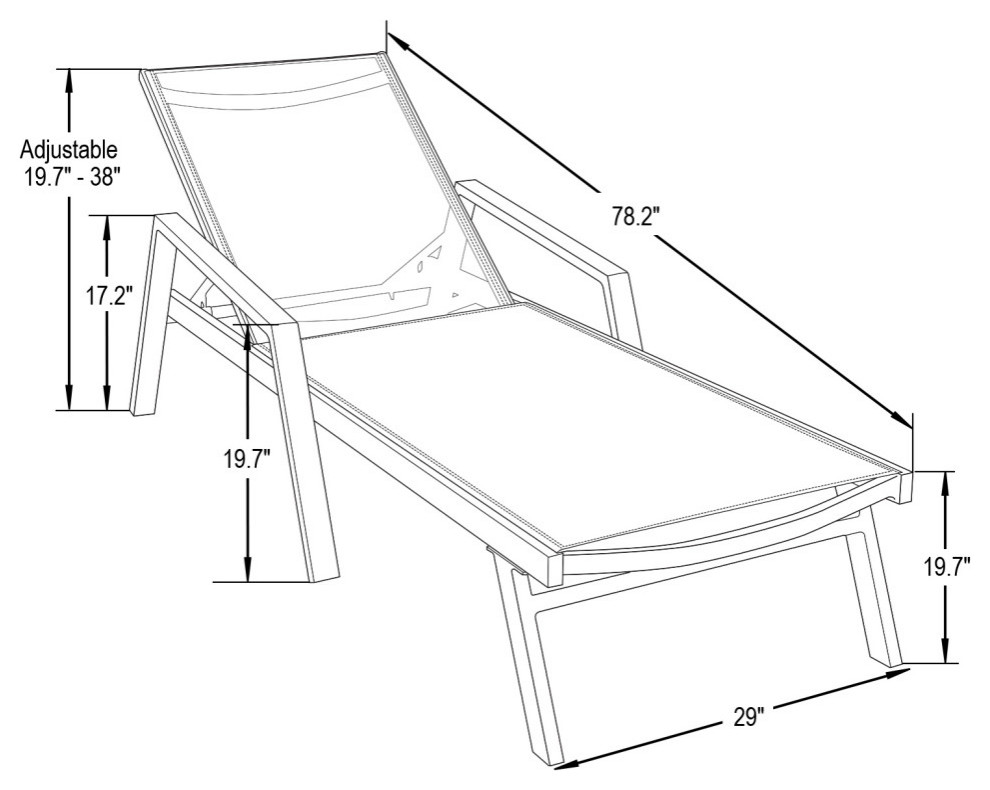 LeisureMod Marlin Patio Chaise Lounge Chair White Arms Set of 2   Contemporary   Outdoor Chaise Lounges   by LeisureMod  Houzz