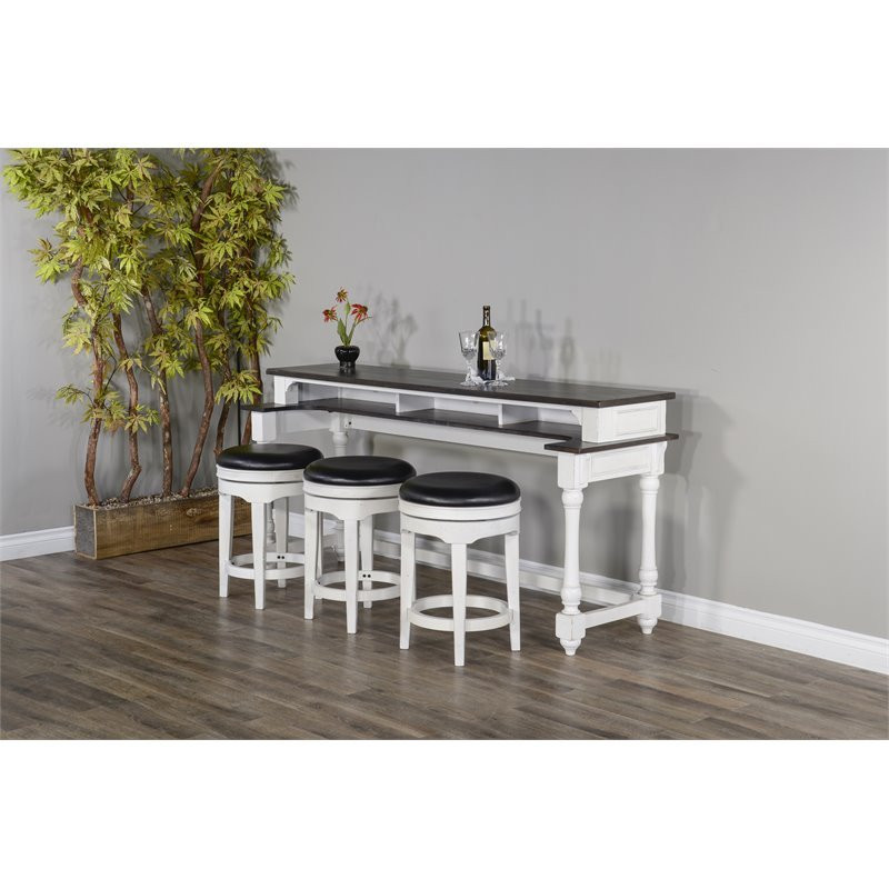 Sunny Designs Carriage House 76 quotWood Console Table in White/Dark Brown   Traditional   Console Tables   by Homesquare  Houzz