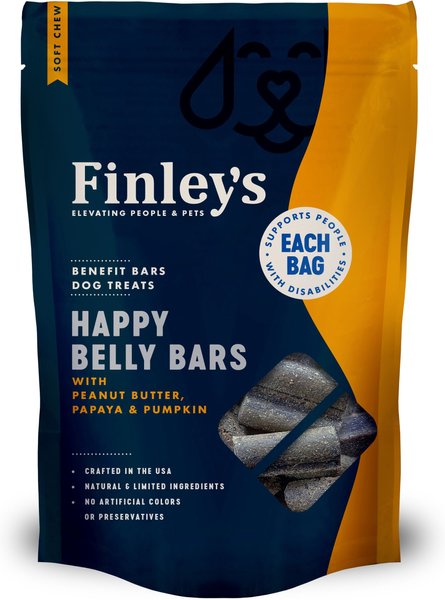 Finley's Barkery Happy Belly Soft Chew Benefit Bars Dog Treats， 16-oz bag