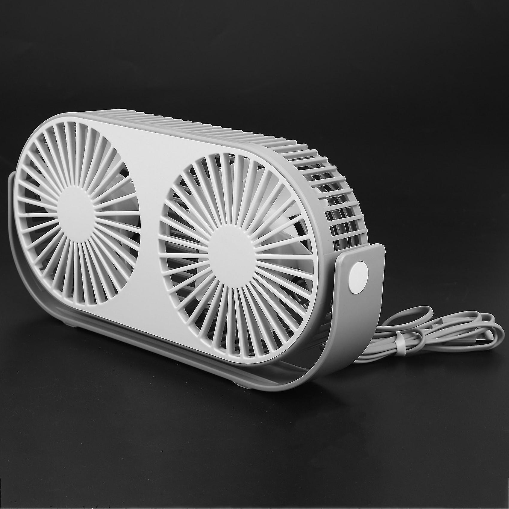 2x Desk Fan Dual Fan With Aromatherapy Three Speed Night Lamp Usb Fan Desktop Air Cooling For Offic