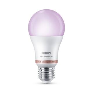 Philips 60-Watt Equivalent A19 LED Smart Wi-Fi Color Changing Smart Light Bulb powered by WiZ with Bluetooth (4-Pack) 562702