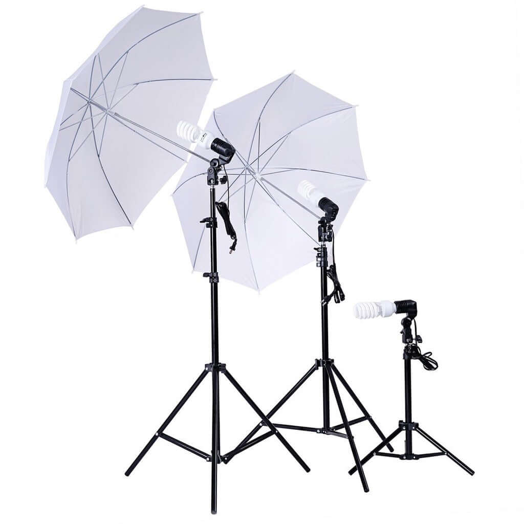 Photo Studio 600W Day Light White Umbrella Continuous Lighting Kit 7ft