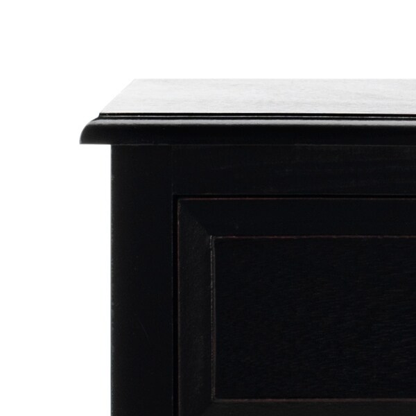 SAFAVIEH Michaela Distressed Black 4-Drawer Storage Side Table - 15