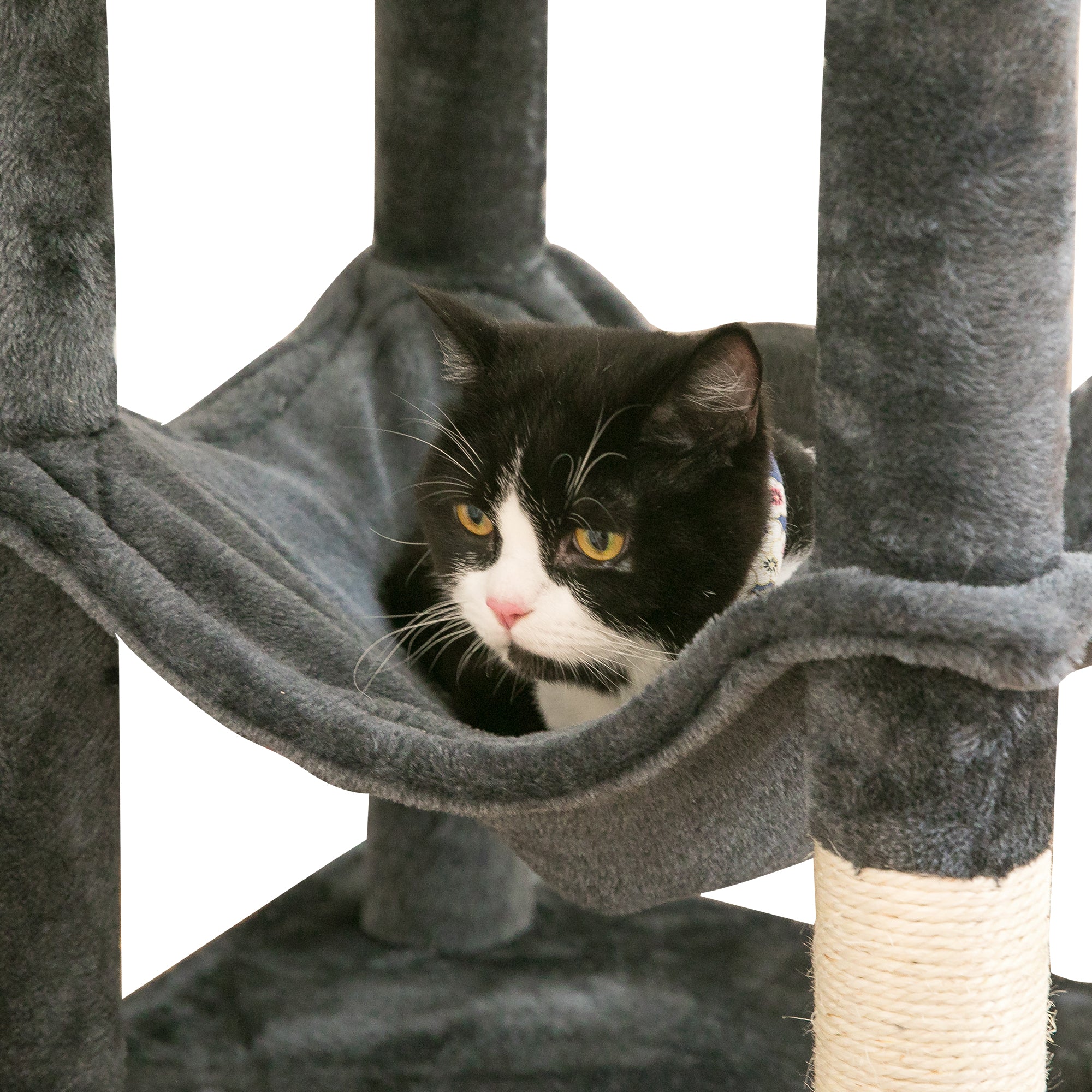 MWPO 63.8-in Cat Tree for Large Cat Tower with Condo and Scratching Post,Dark Gray