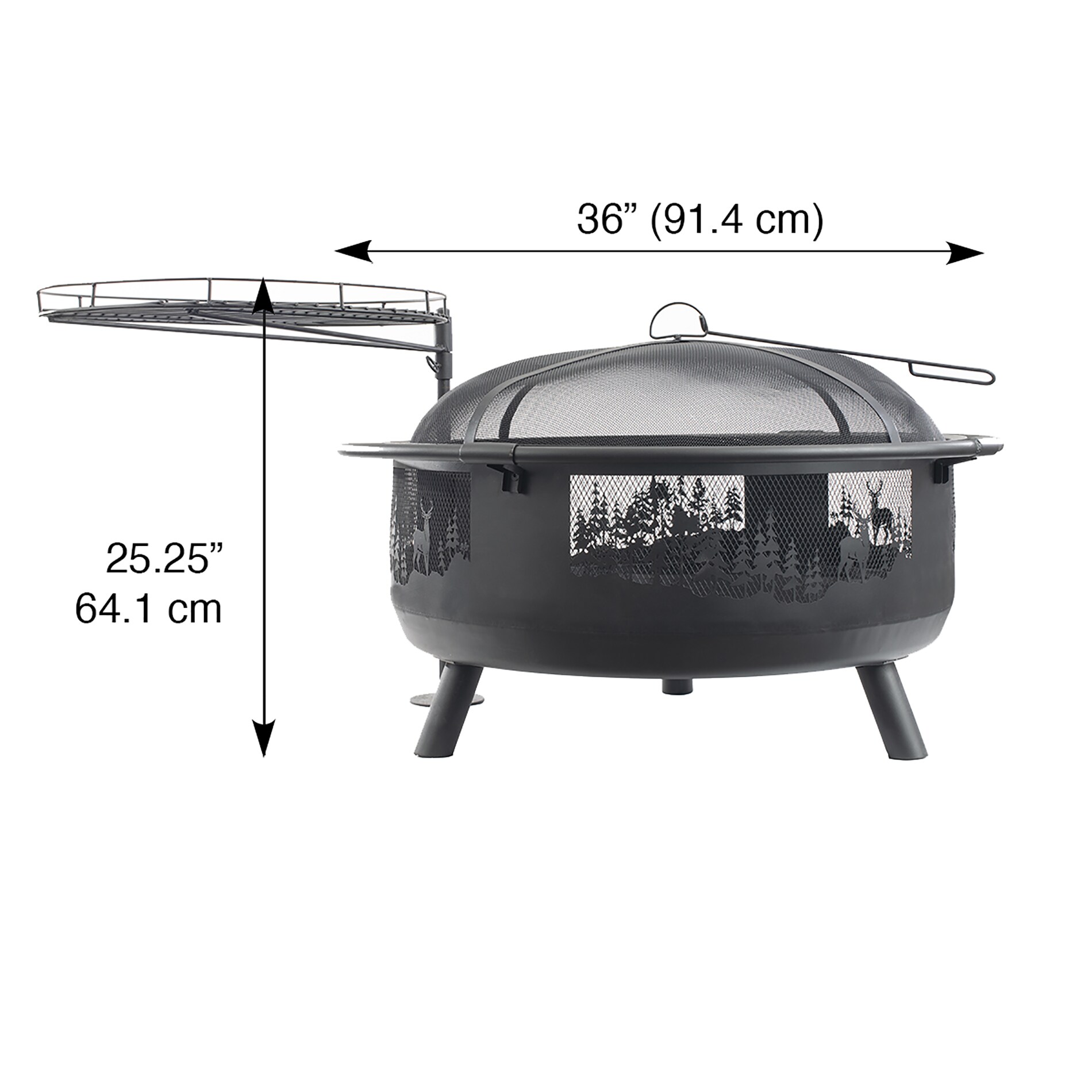 Blue Sky Outdoor Living WBFB36SG-MD 36-in W Black Steel Wood-Burning Fire Pit