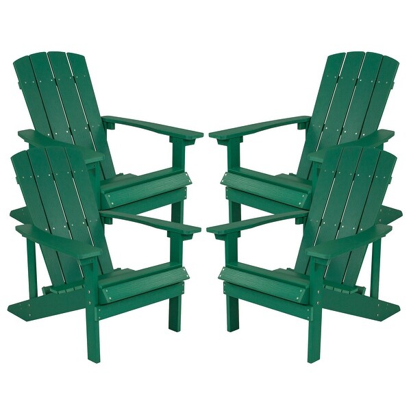 Allweather Poly Resin Wood Outdoor Adirondack Chair (Set of 4)