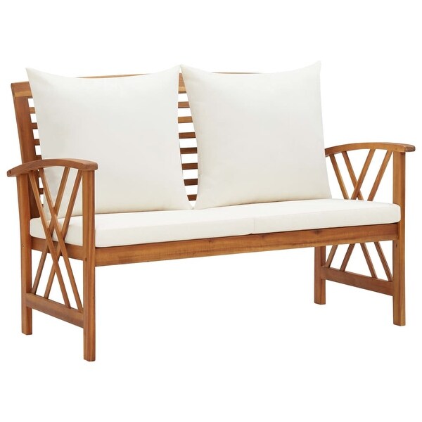 vidaXL 4 Piece Patio Lounge Set with Cushions Solid Acacia Wood