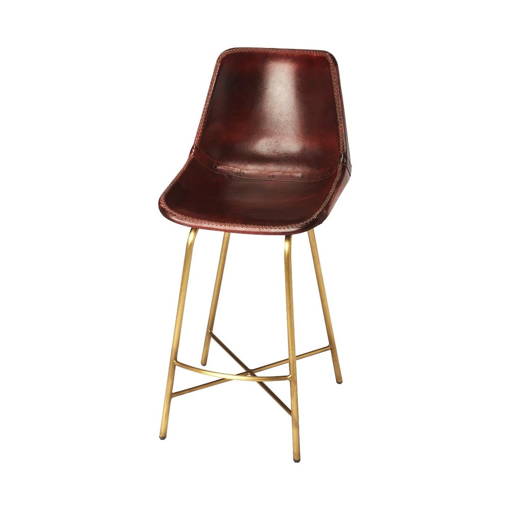 Offex Transitional Commercial Leather Rectangular Bar Stool - Multicolor