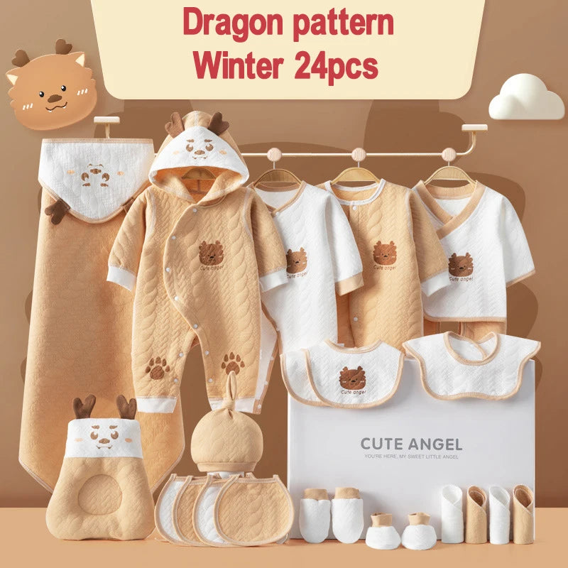 22/24/26 Pieces/0-3Months Newborn Baby Clothing 100% Cotton Kids Clothes Suit Unisex Infant Boys Girls Rabbit Clothing Set