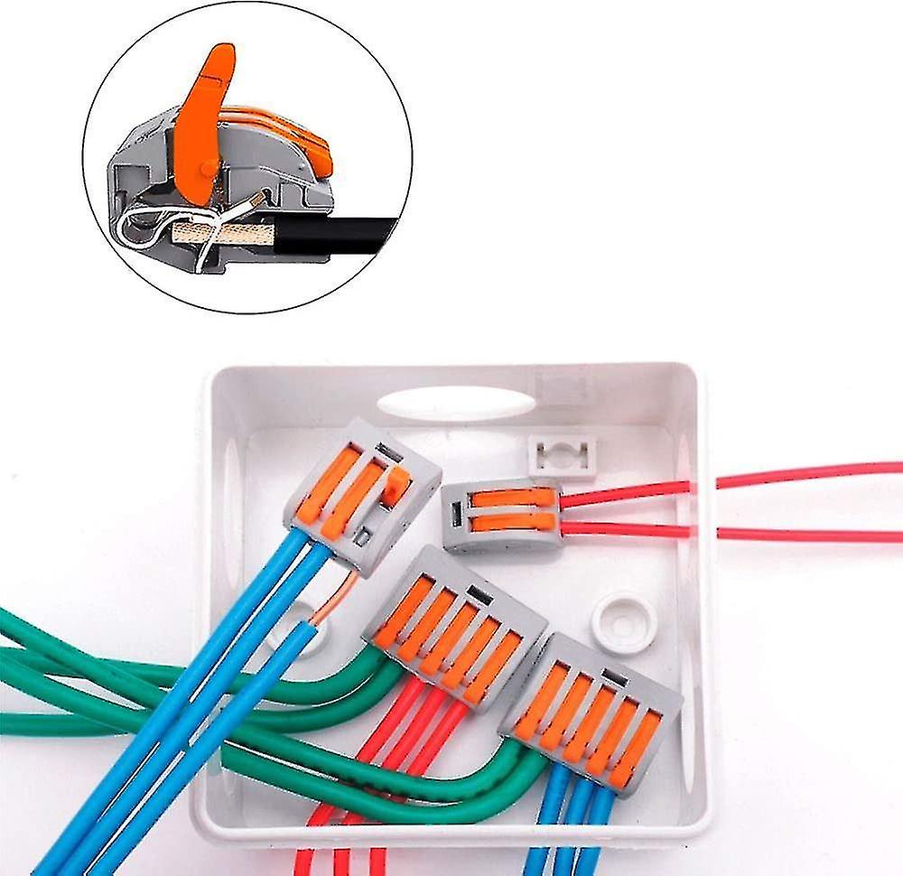 10pcs Premium Pct-218 Lever-nut Wire Connector Set， 8 Port Conductor Compact Wire Connectors， Compac